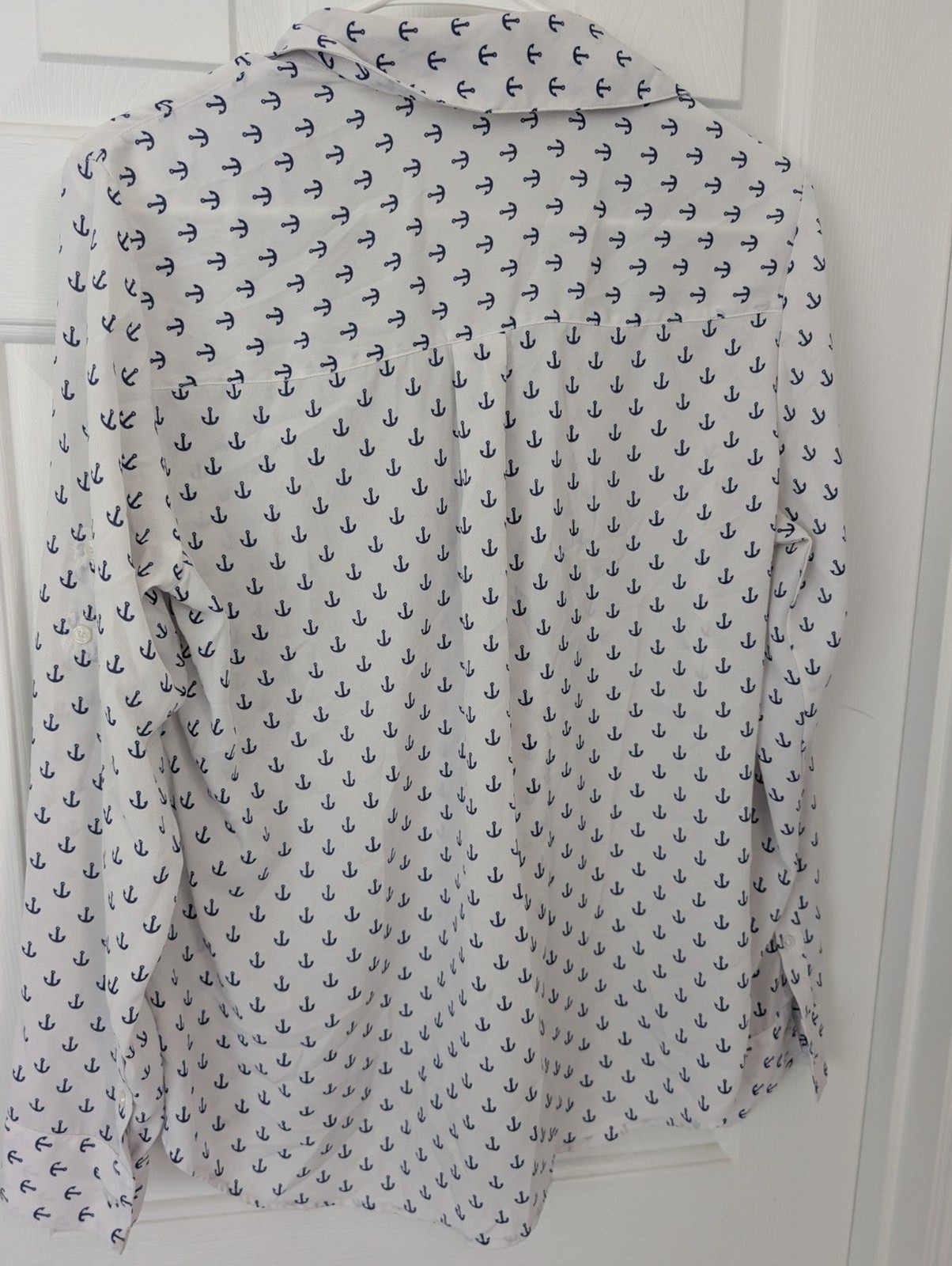 Express Women’s The Portofino Shirt White Anchor Print – Size M