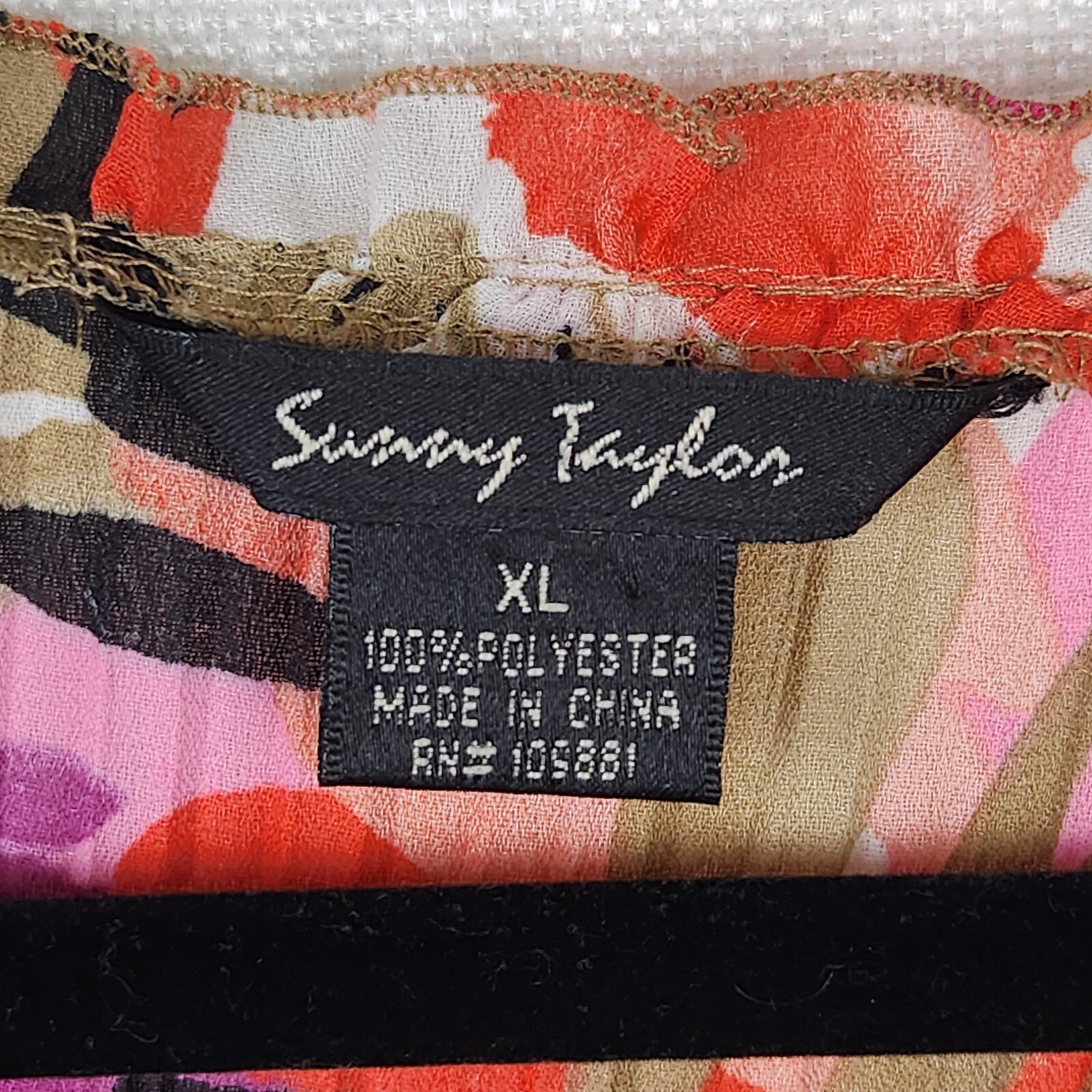 Sunny Taylor Tunic Blouse Top Size XL Angel Bell Sleeve Flowy Crinkle Pleated