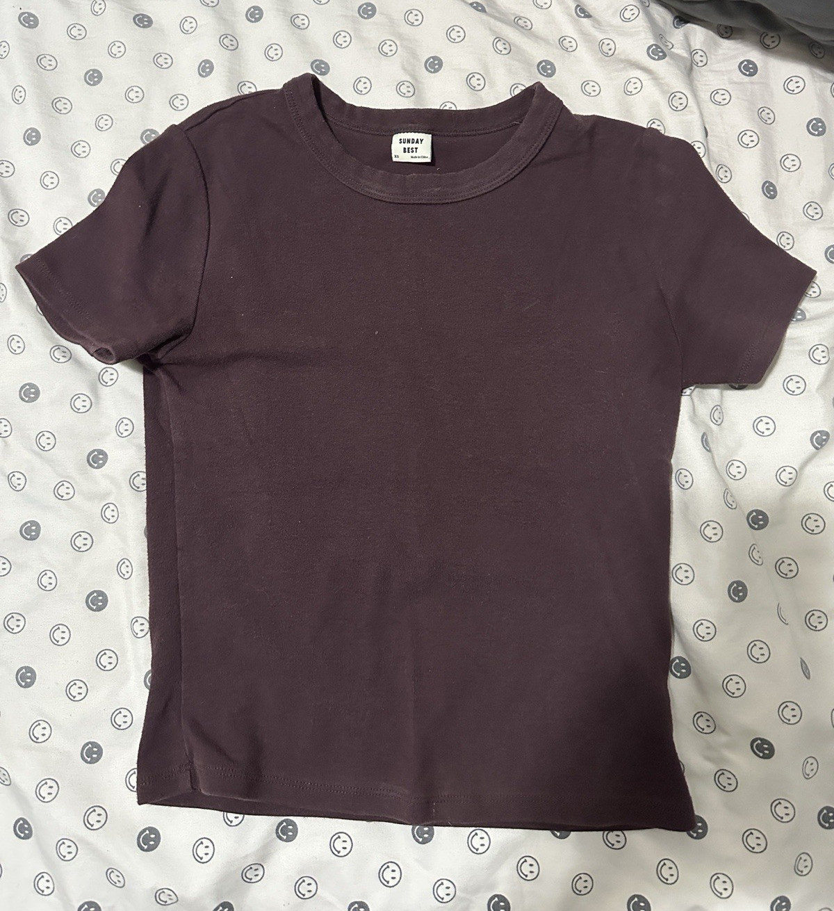 Aritzia Sunday Best Women’s Purple Solid Crew Neck Short Sleeve T-Shirt, XS