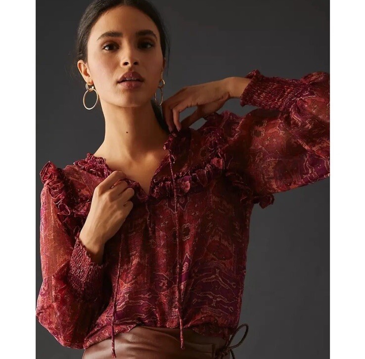 Misa Los Angeles Raffi Top In Septima Tapestry SZ XS EUC