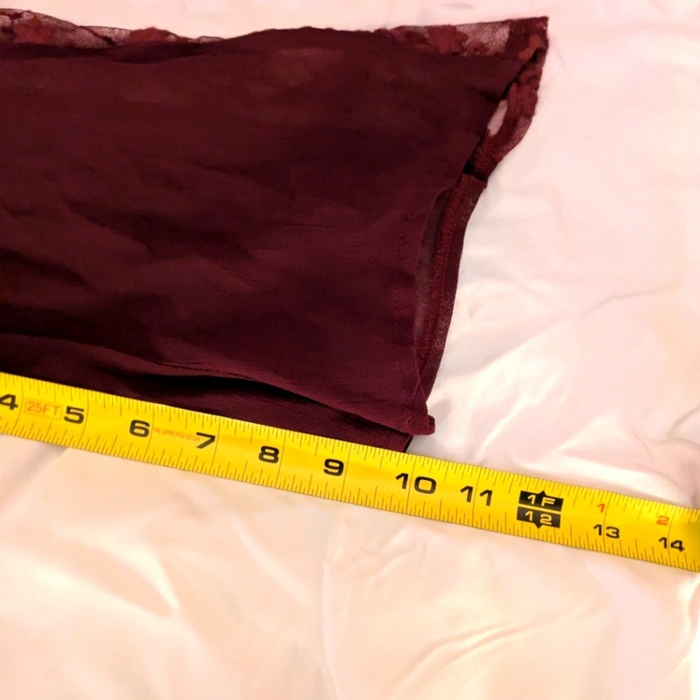 World Market Chiffon Burgundy Tunic S/M