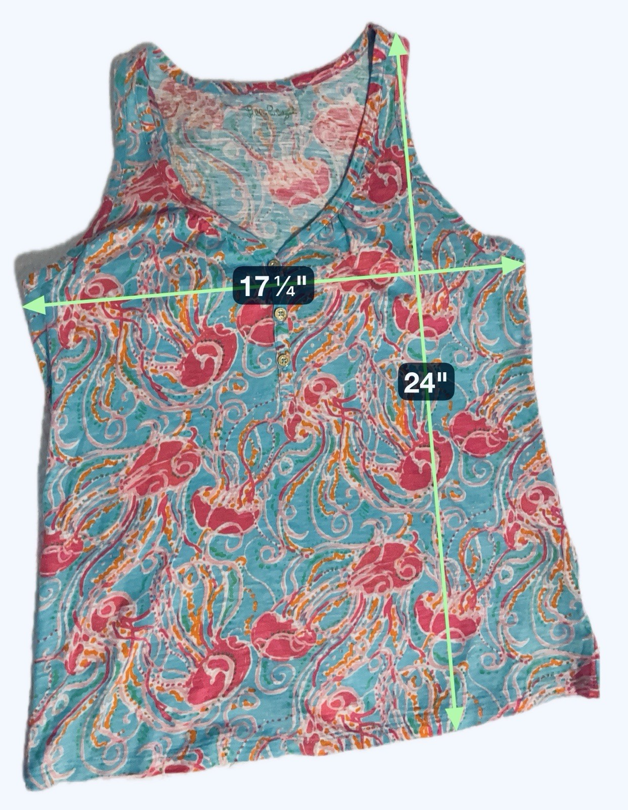 Lilly Pulitzer Jellies Be Jammin’ Sleeveless Tank Top Nautical Jellyfish Small
