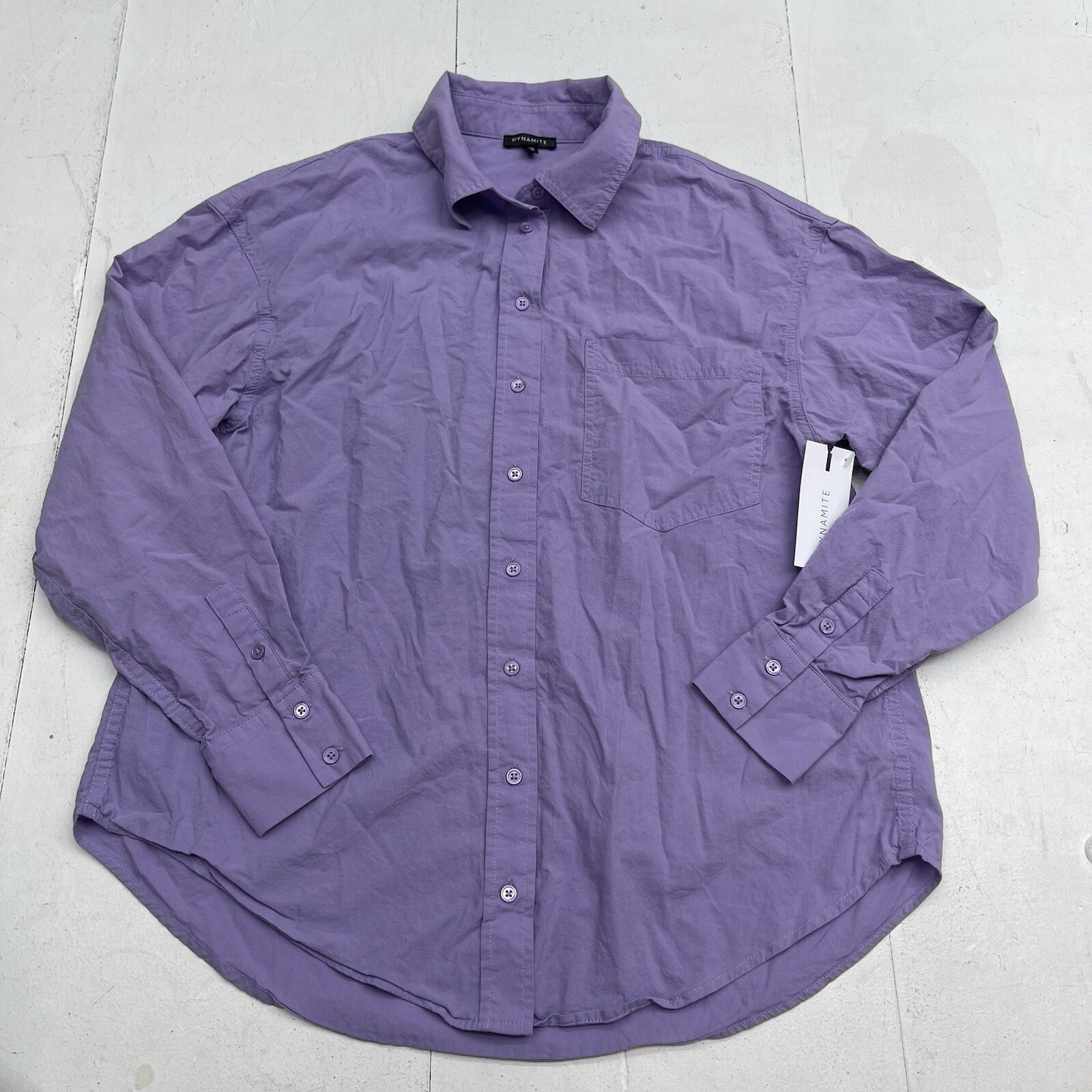 Dynamite Purple Frida Poplin Button Up Blouse Women’s Size Petite Small New