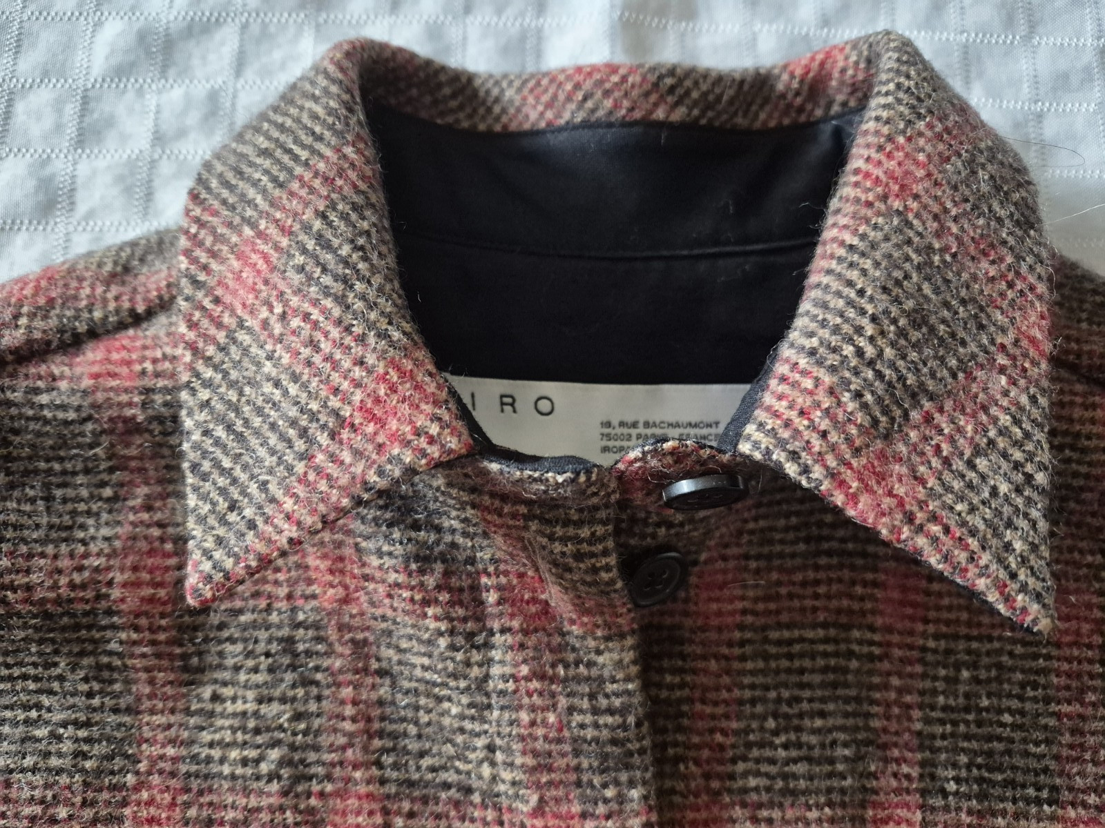 NWOT Women’s IRO Aftermath Plaid Tweed Wool Overshirt Jacket Size 34 US 2/ XS