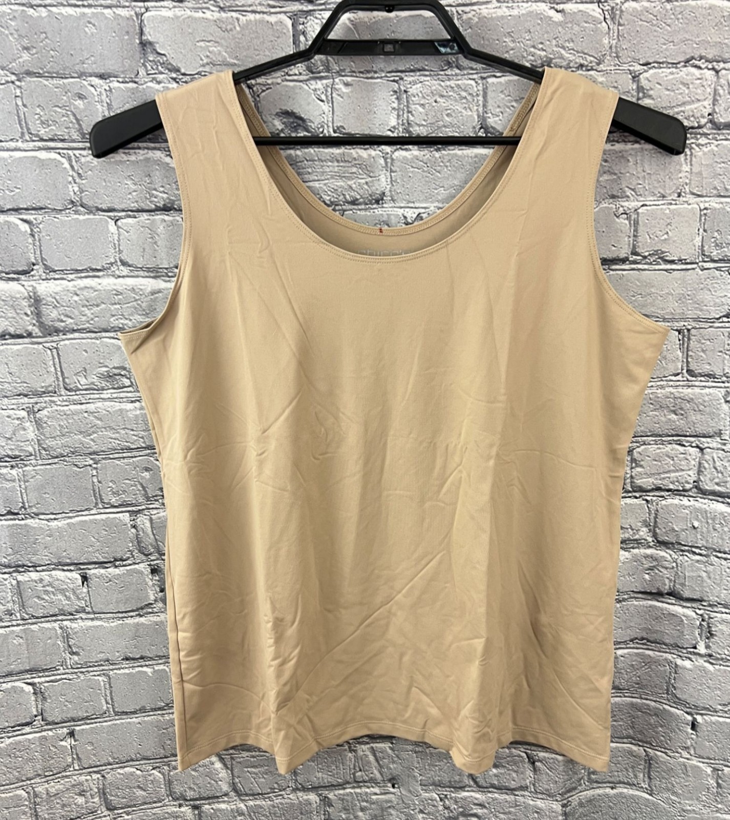 Chico’s Microfiber Contemporary Tank Top Size 3 XL Soft Latte Tan NEW