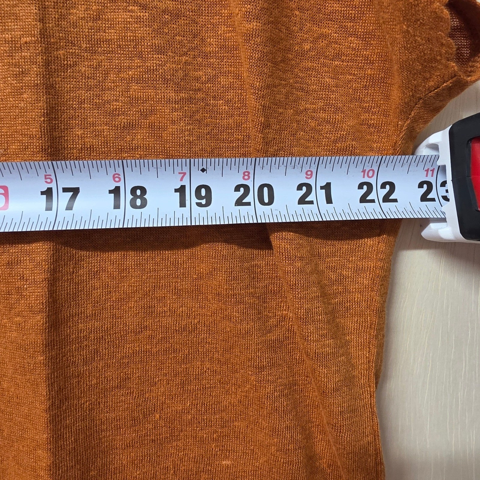 J. Jill Love Linen Top Womens XS Rust Orange V-Neck Short Sleeve 100% Linen Boxy