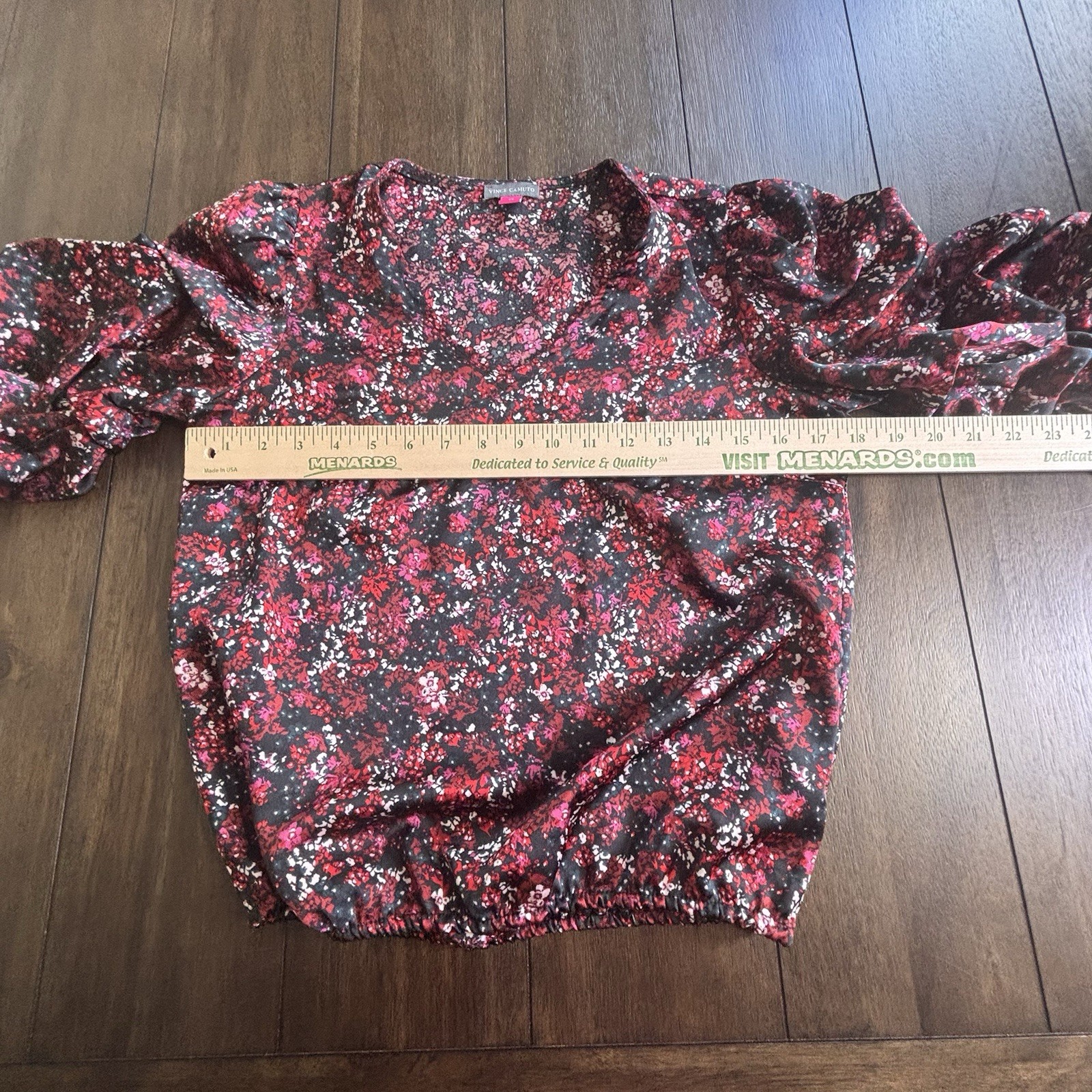 Vince Camuto Confetti Ready Deep Sangria Floral Blouse Women’s XS – NWT $89