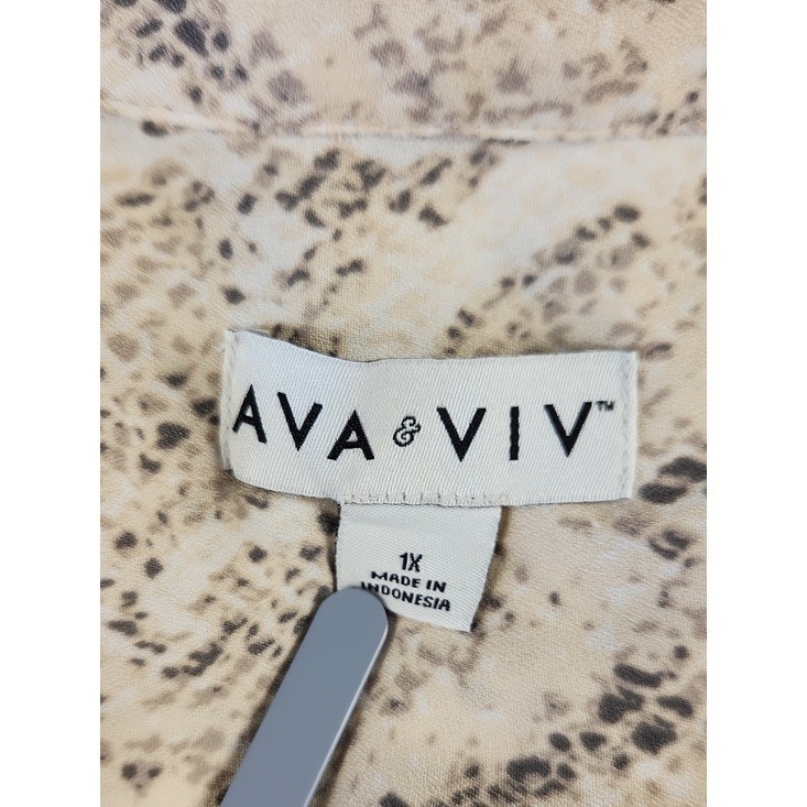 Ava & Viv Snake-Print V-Neck Blouse Size 1X