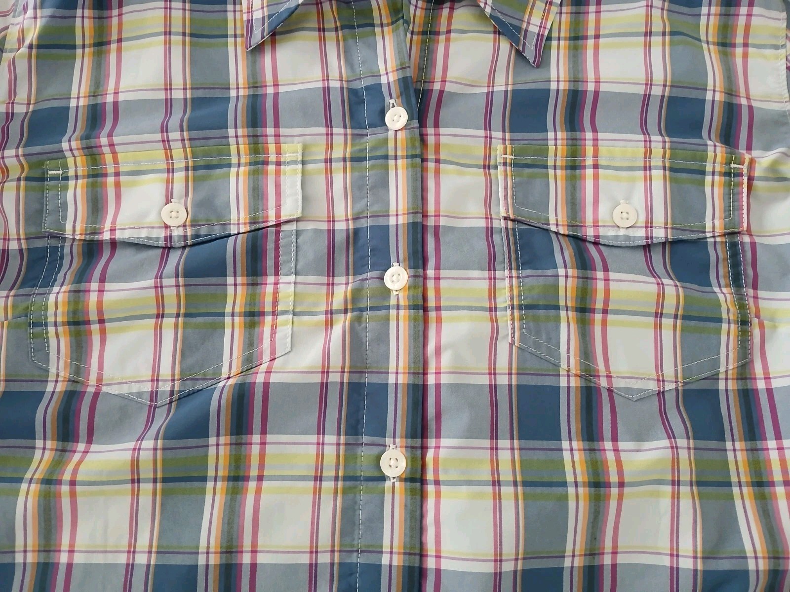 Patagonia Women’s Size 12 Sun Stretch Long Sleeve Button Up Shirt Plaid EUC
