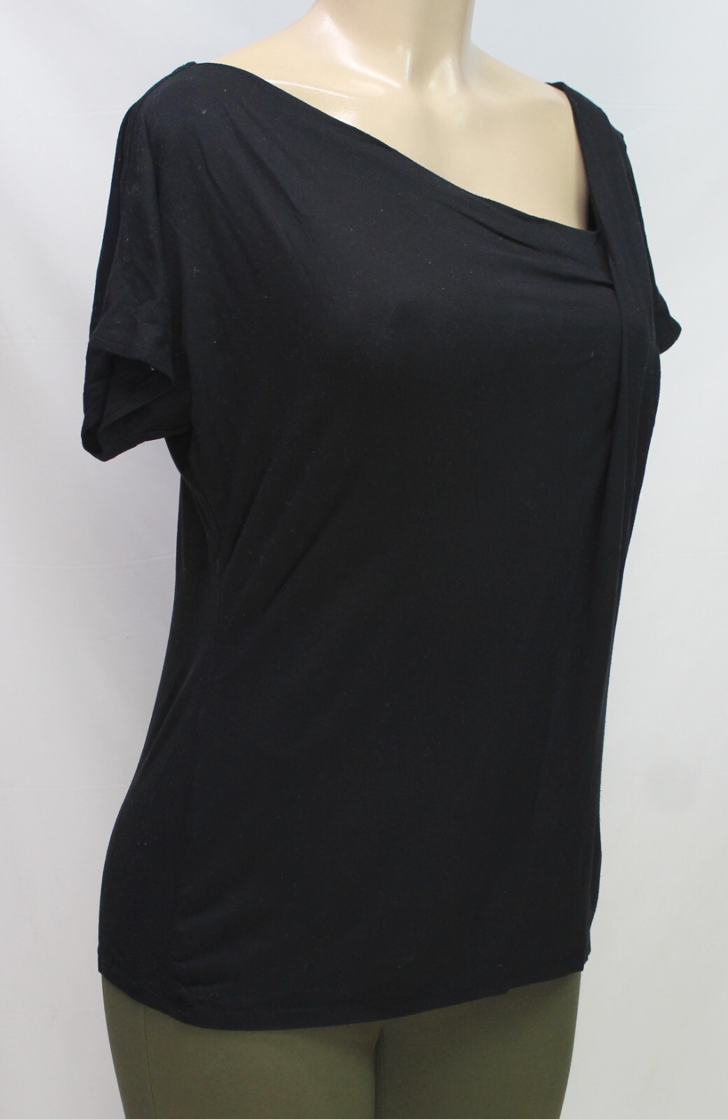 New York & Company Women’s Top Stretch Short Sleeve Black Size S