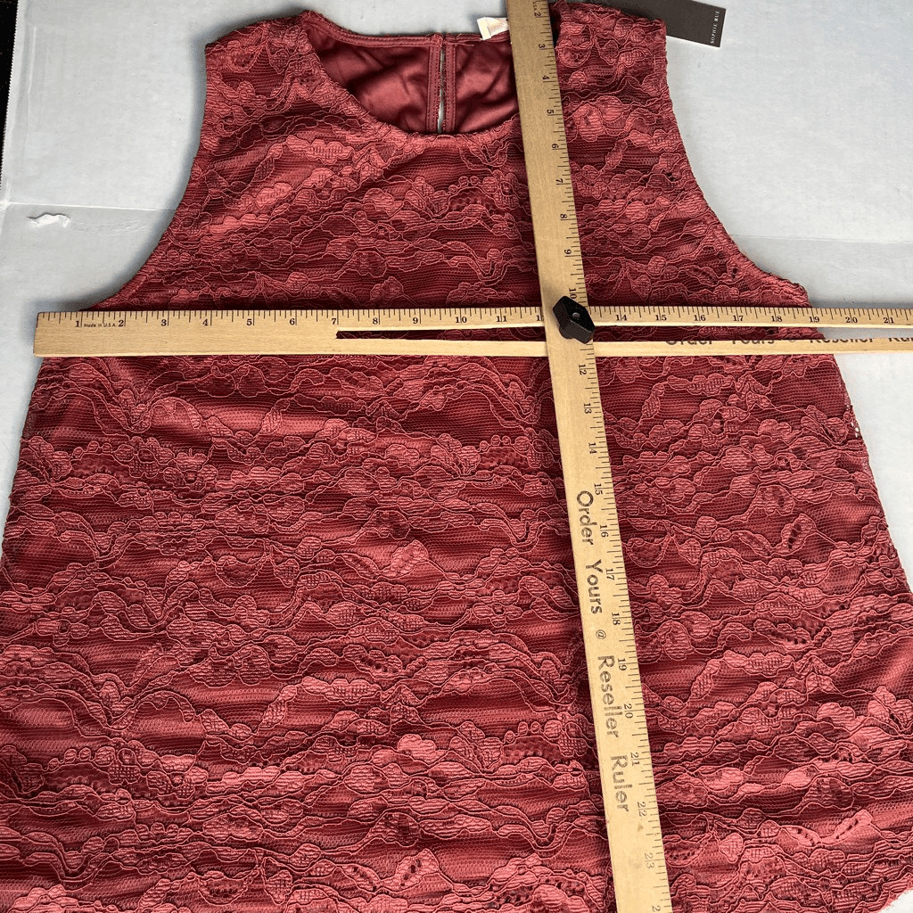 Sophie Rue Lace Overlay Blouse Sleeveless Dusty Rose Pink Feminine Shirt NWT L