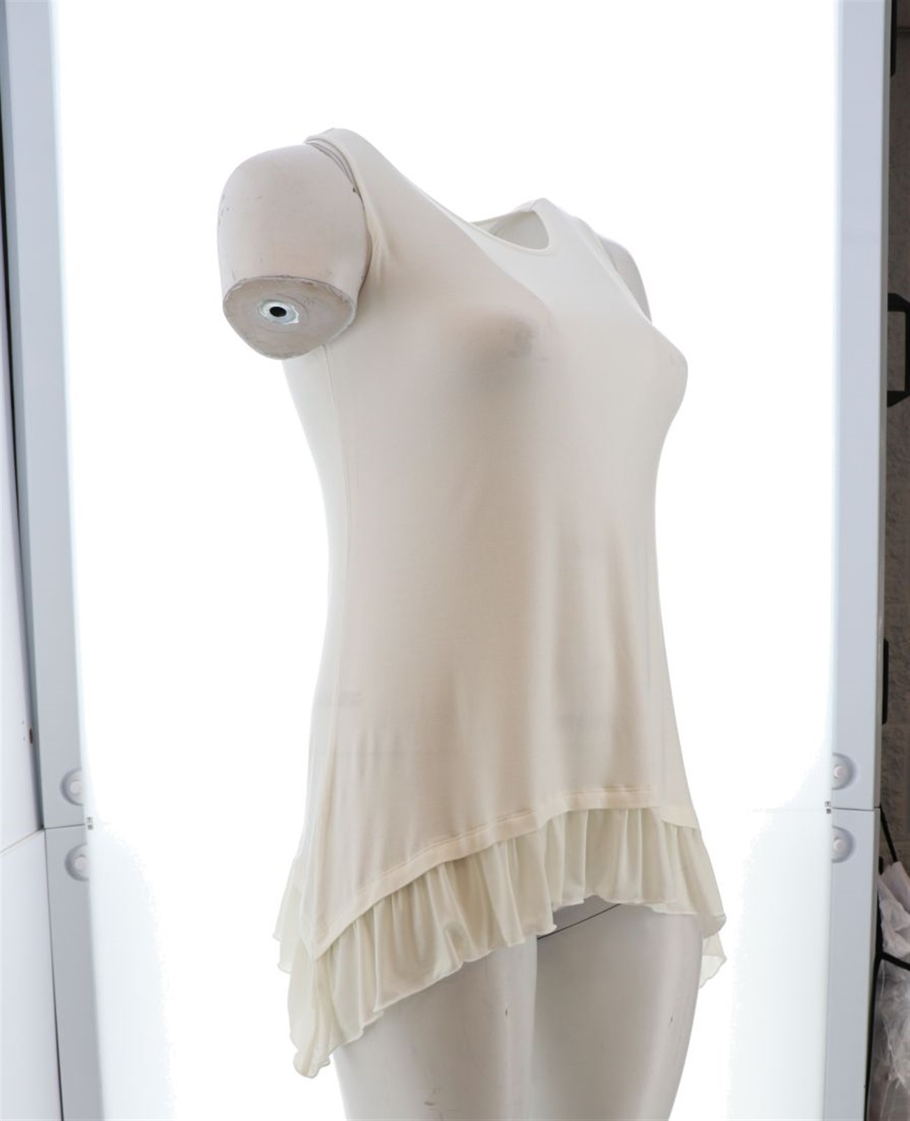 LOGO Layers 2Pc Tie-Dye Solid Knit Tank Tops Pearl XXS NWOT (1031)