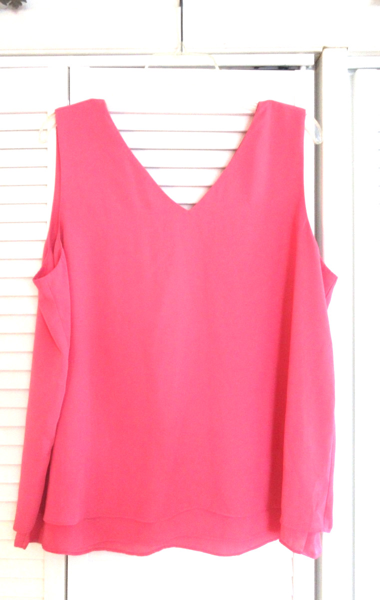 ANN TAYLOR FACTORY Size XL Coral Sleeveless Pull Over Lined Top- Ex. Condition