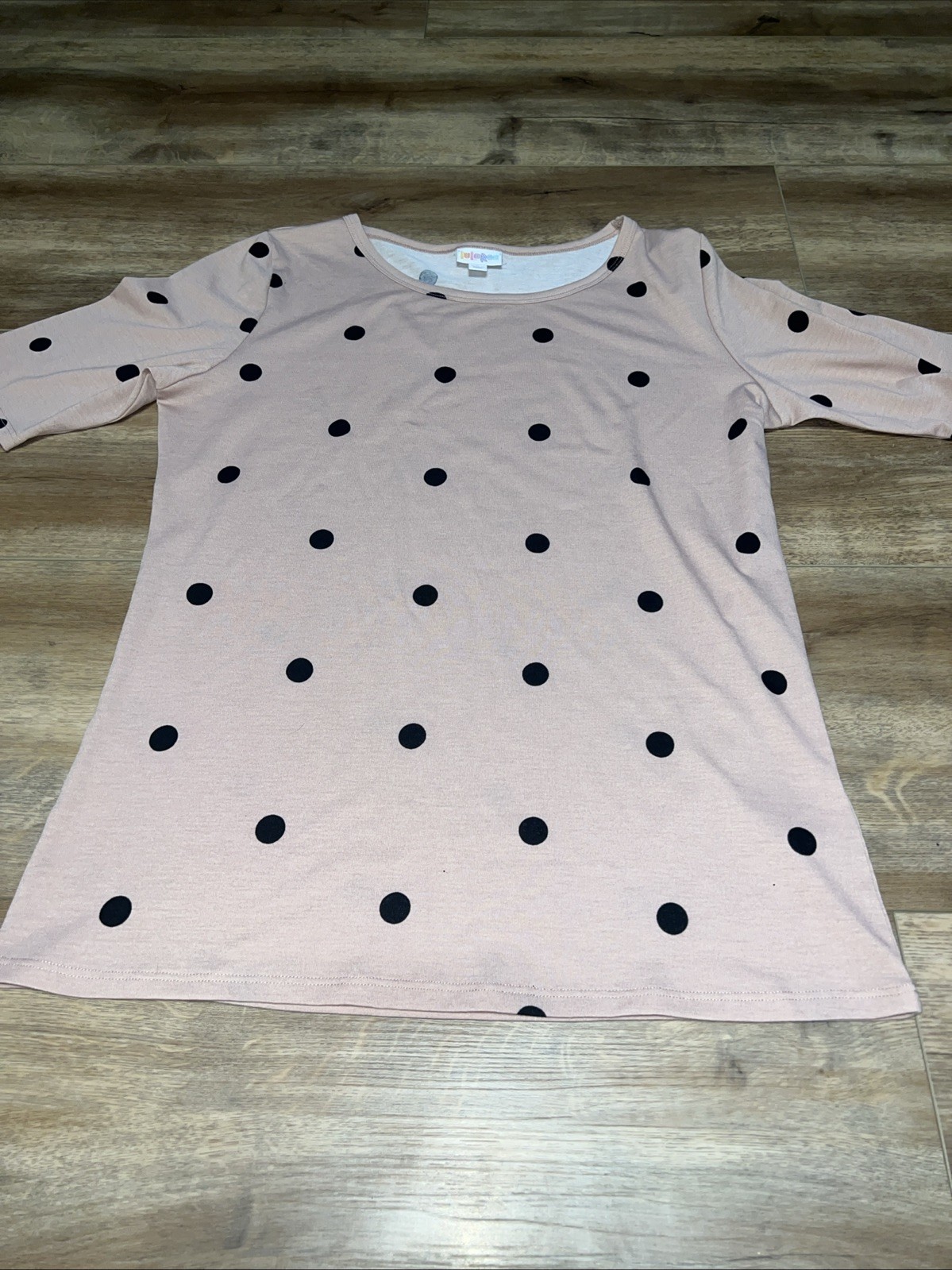 Lularoe GiGi Shirt Top Fitted Pink Black Polka Dots Large 12/14 🦄 Unicorn New L