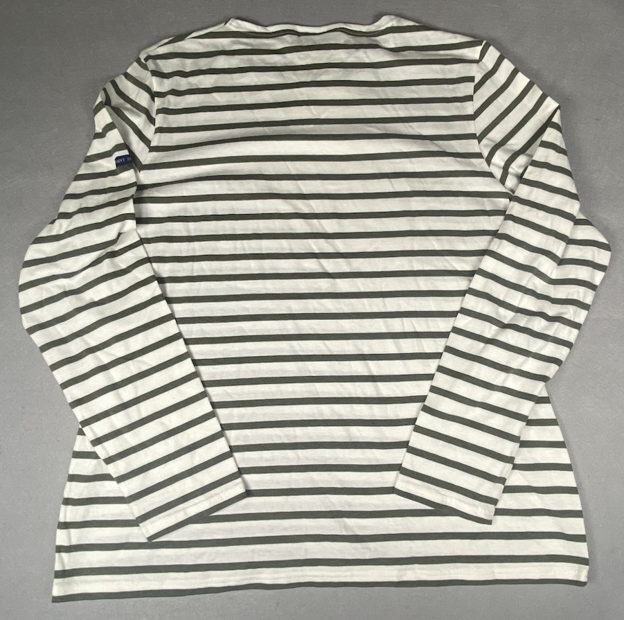 Saint James L’Atelier Breton Green White Striped Boat Neck Long Sleeve Top 14