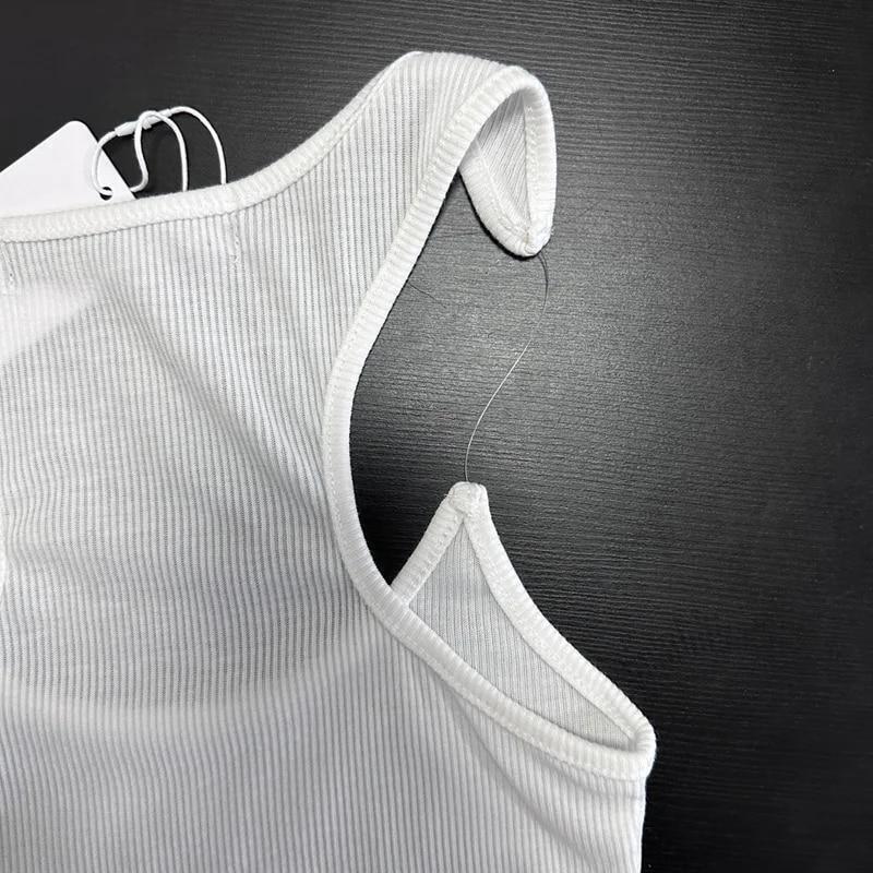 Hot Y/project Vest Ribbed Cami Tank Invisible Strap Design Sleeveless Women Tops
