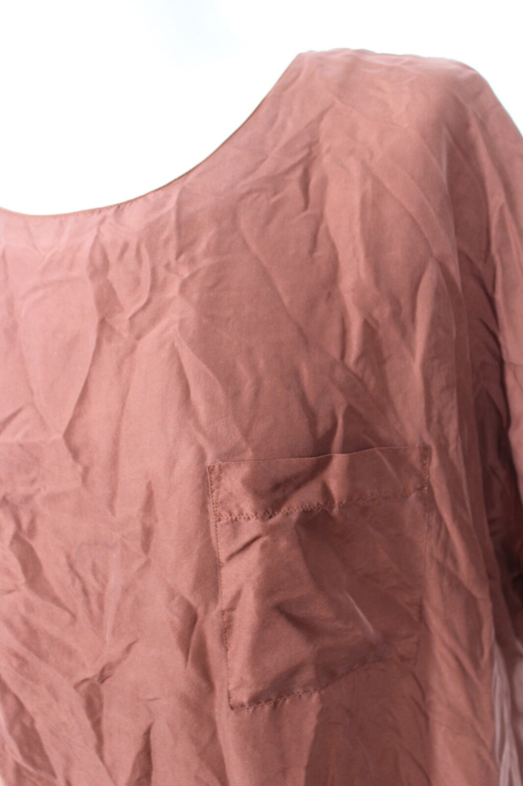 Vtg Diana Marco 24 Burnt Orange Short Sleeve Silk Top Blouse Shirt