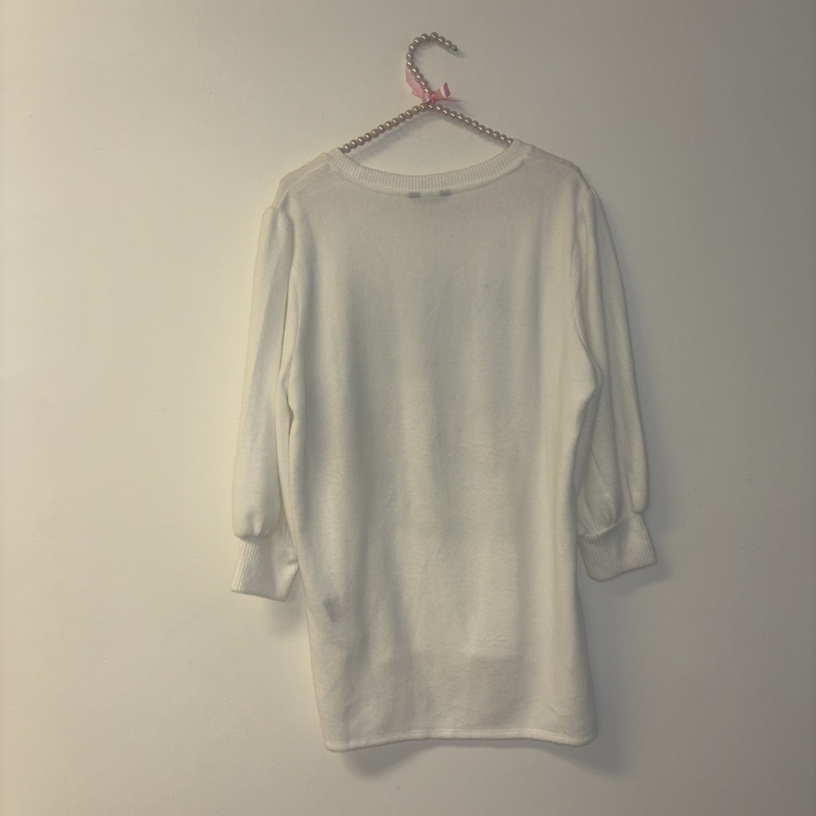 Love & Lace Graphic Top Blouse Womens Sz XL White Embellished Whimsical Romantic