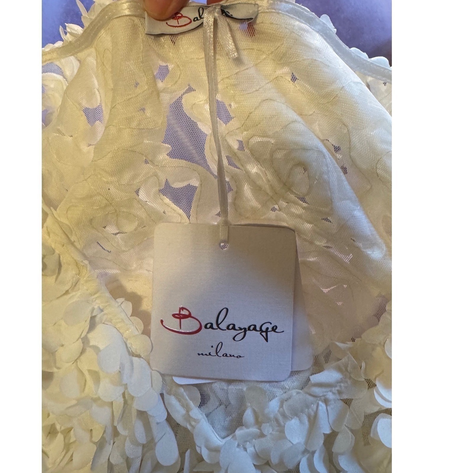 White Floral 3D Petal Applique – Balayage Milano