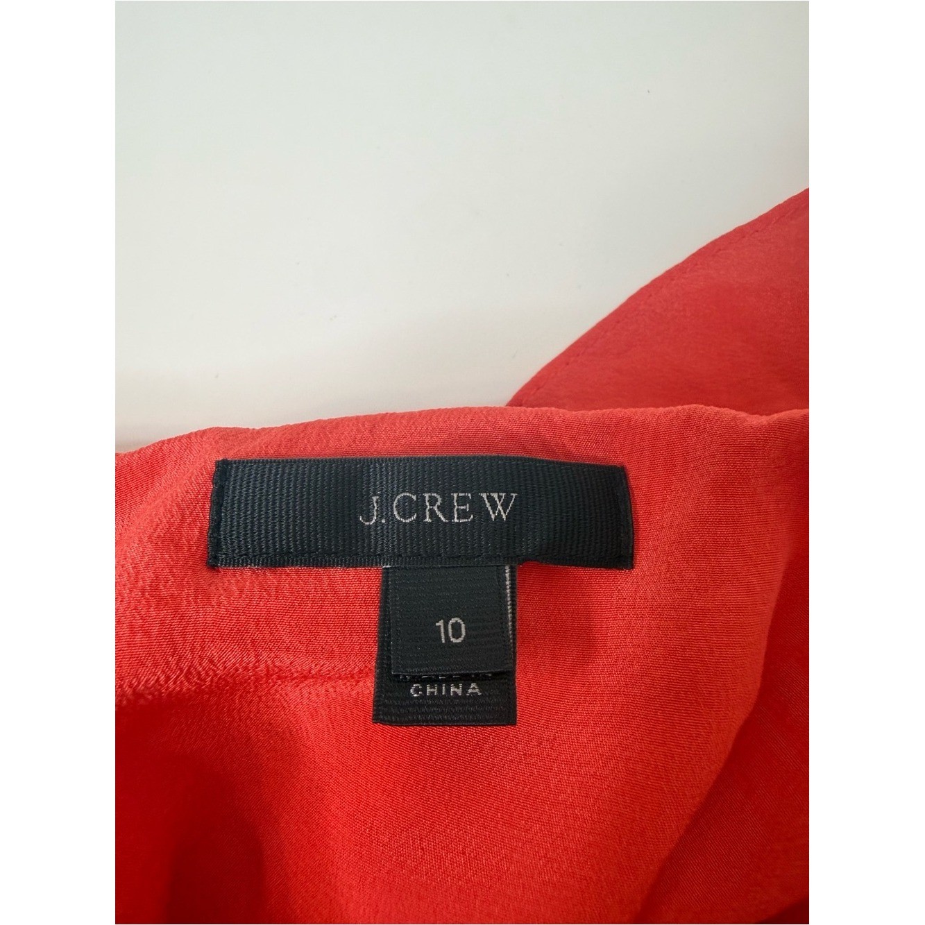 J.Crew 100% Silk Cold Shoulder Ruffle Top Coral Orange Size 10