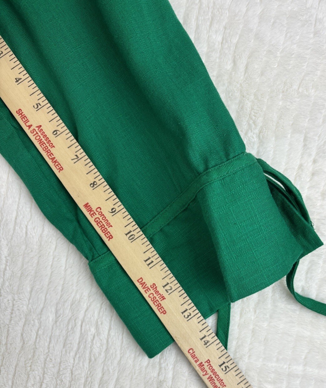 ASHLEY STEWART Button Down Top Longsleeve Green Size 16 NWT Linen/ Rayon