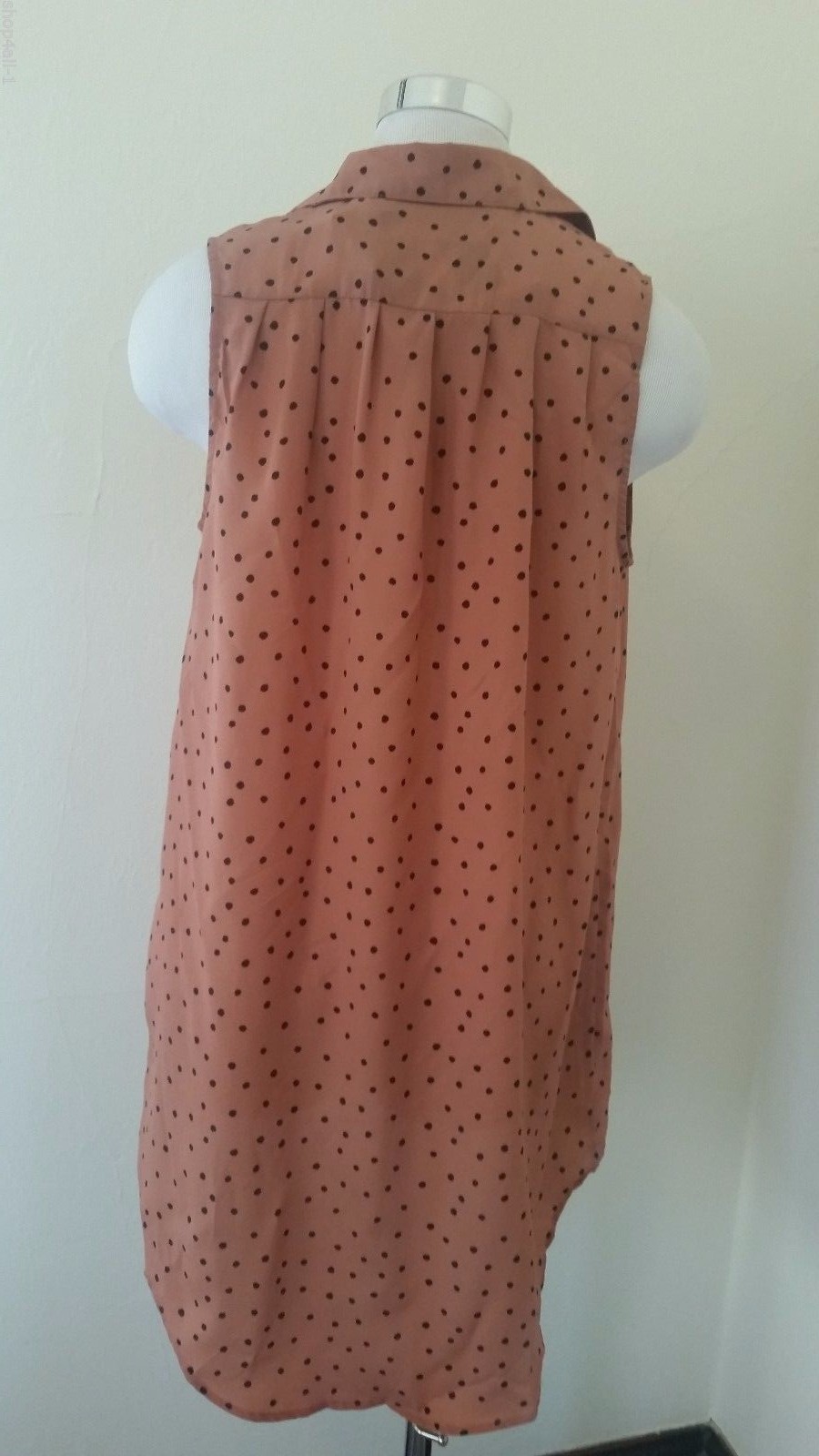 Minkpink Tunic Blouse Top Women’s Small Sleeveless Polka Dot Button Front Nice