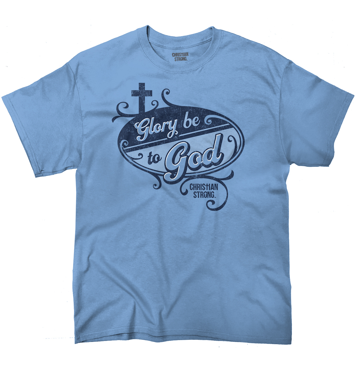 Christian Strong Faith glory Be To God Cross Womens Graphic Crewneck T Shirt Tee
