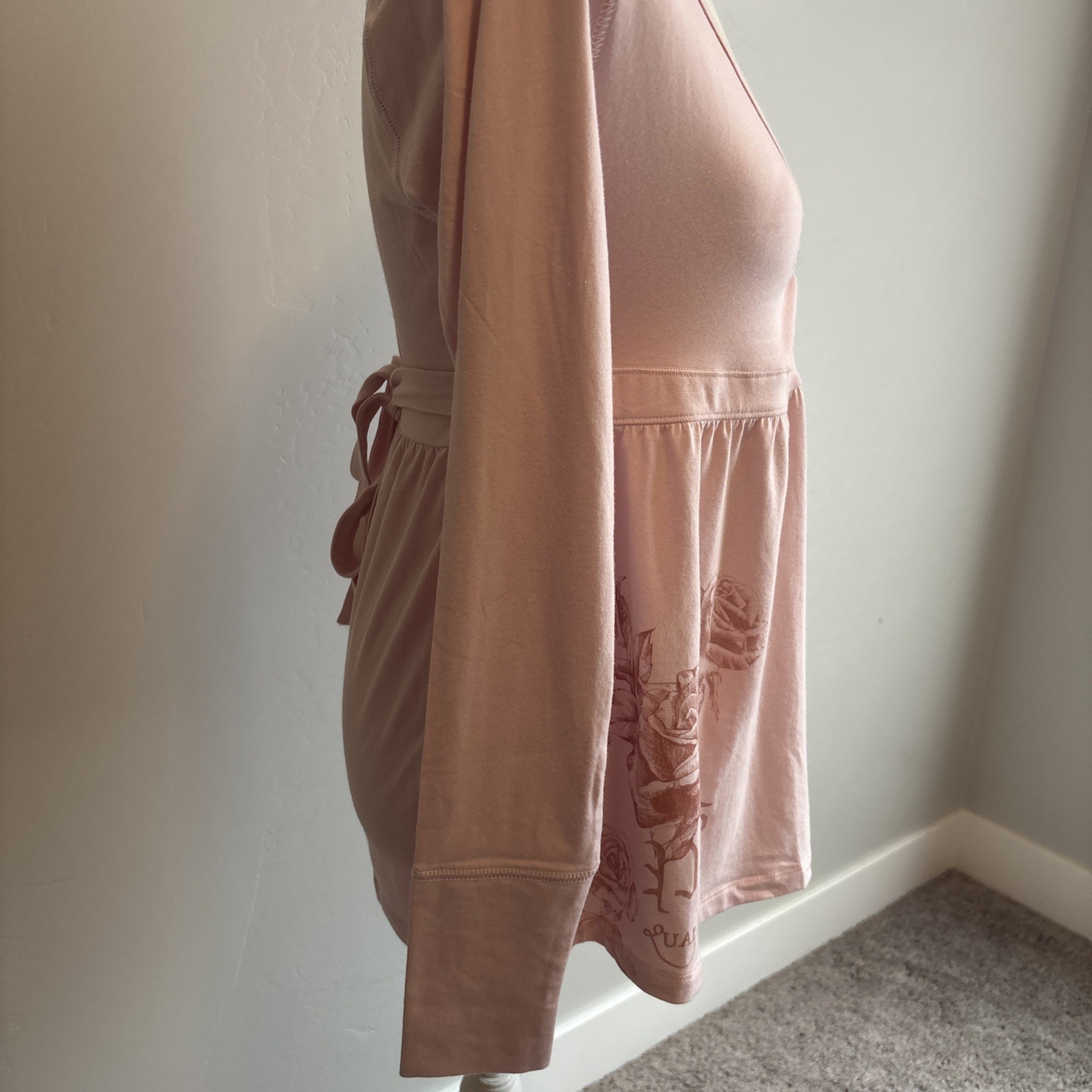 Hollister Y2K Pink Floral Butterfly Baby Doll Long Sleeve Top Size M.