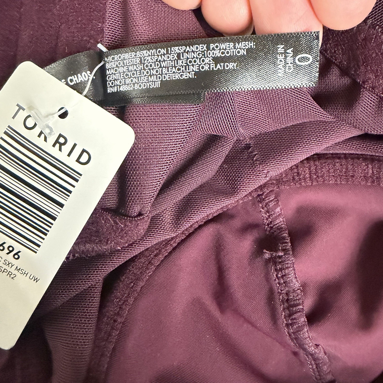 Torrid NWT Lingerie Bodysuit SZ L Wine Underwire Mesh Lace Sexy Wedding Night