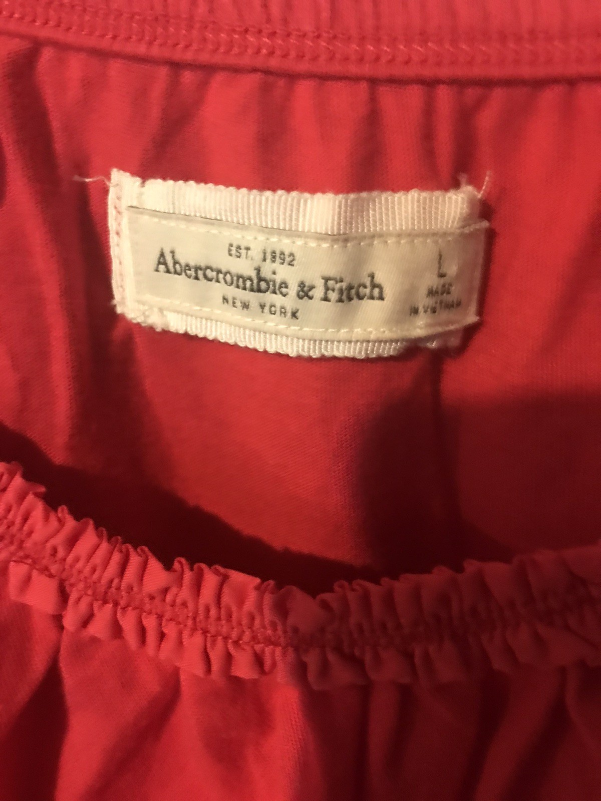 NWT Abercrombie & Fitch Red Ruffled Babydoll Tank Top Same Day Free Shipping