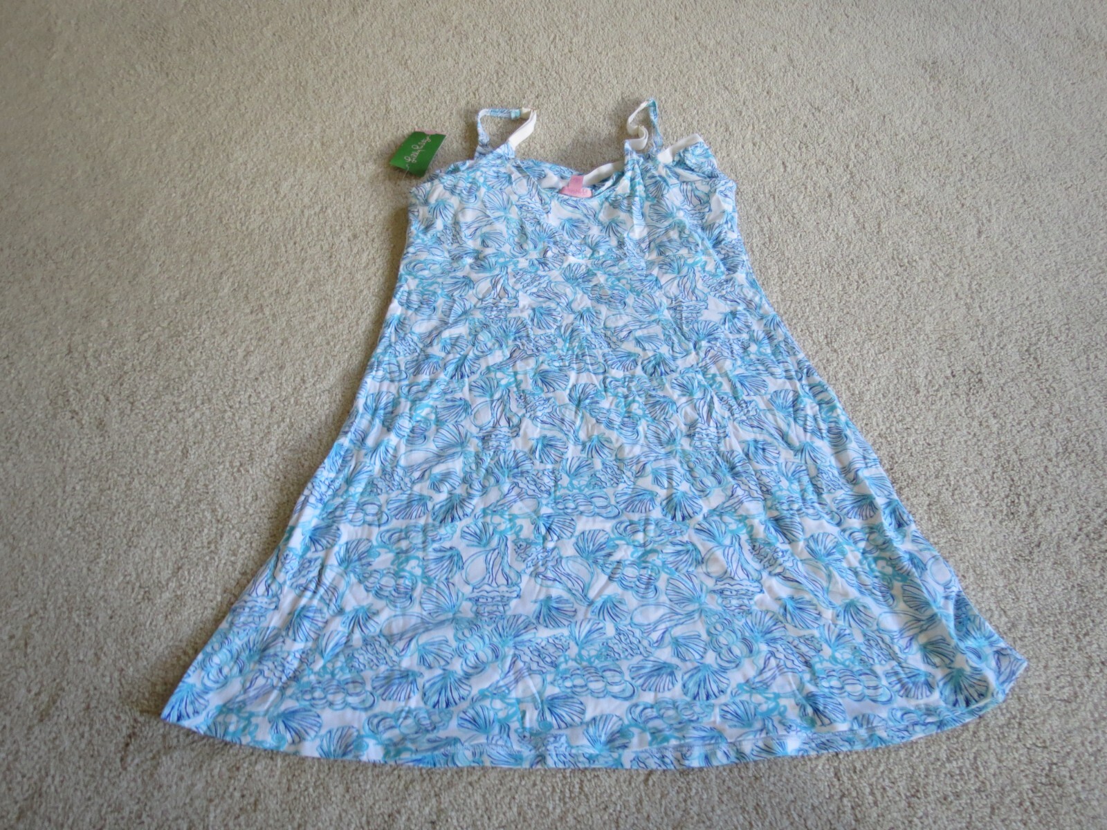 NWT Lilly Pulitzer Lagoon Blue Shell The Way Size Large Minidress