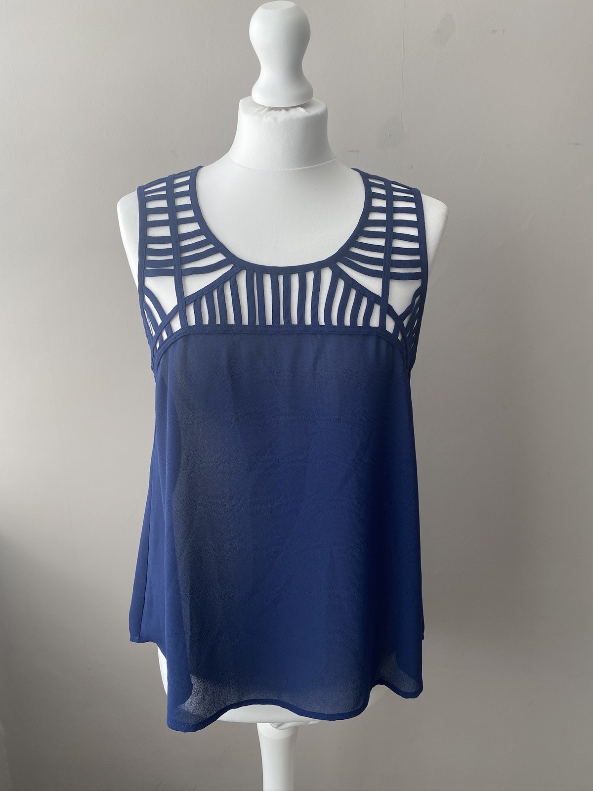 Navy Blue Sleeveless Summer Beach Top