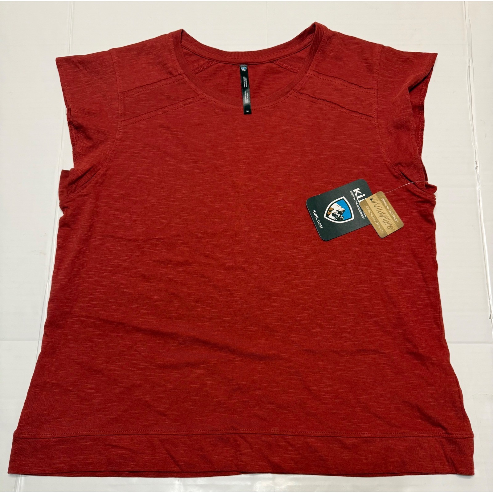 Kuhl Shilo SS Scarlet Red Wildfibre Organic Cotton Slub Womens Medium NWT