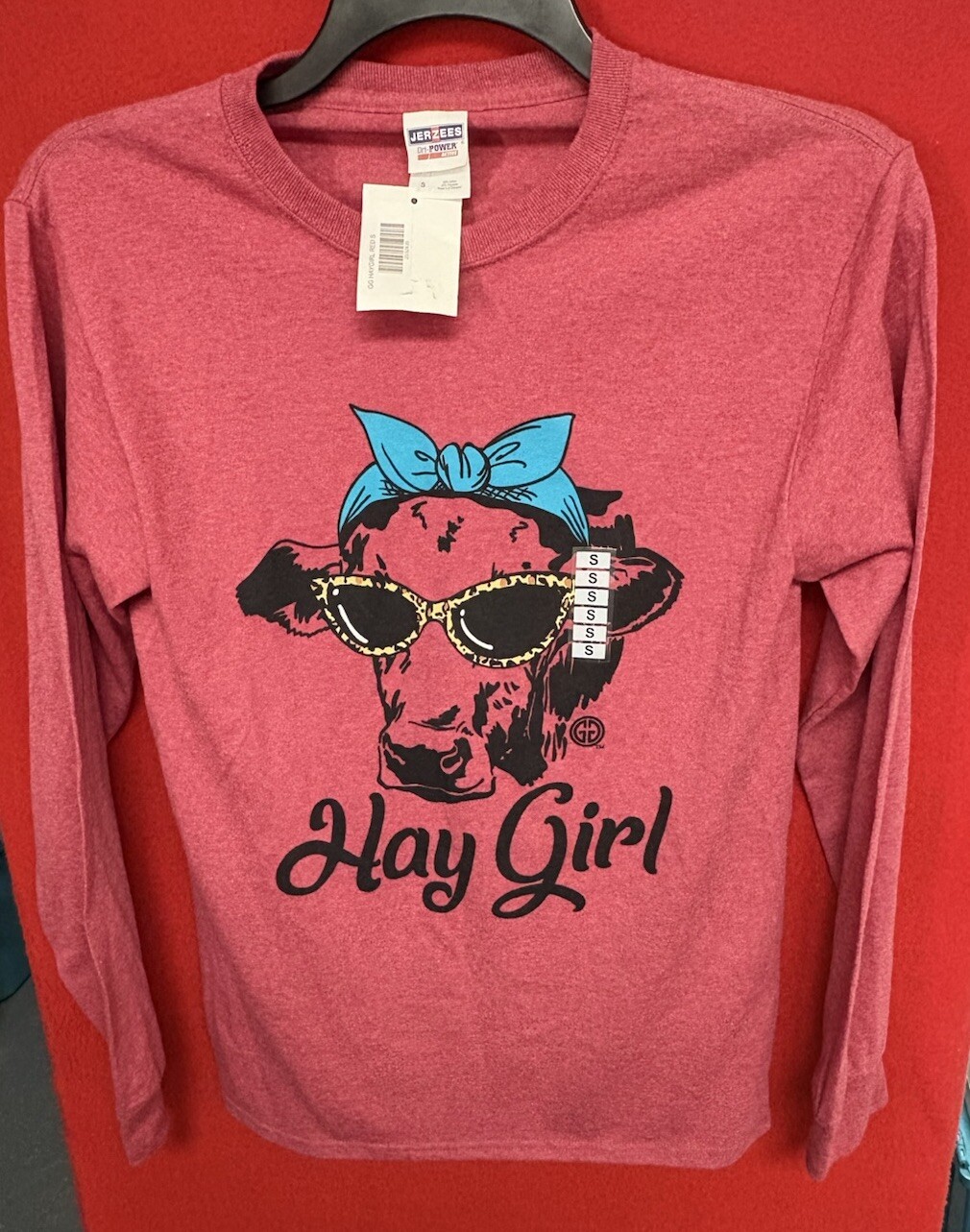 Women’s Jerzees Dri-Power Active Long Sleeve “ Hay Girl” T-Shirt- Small