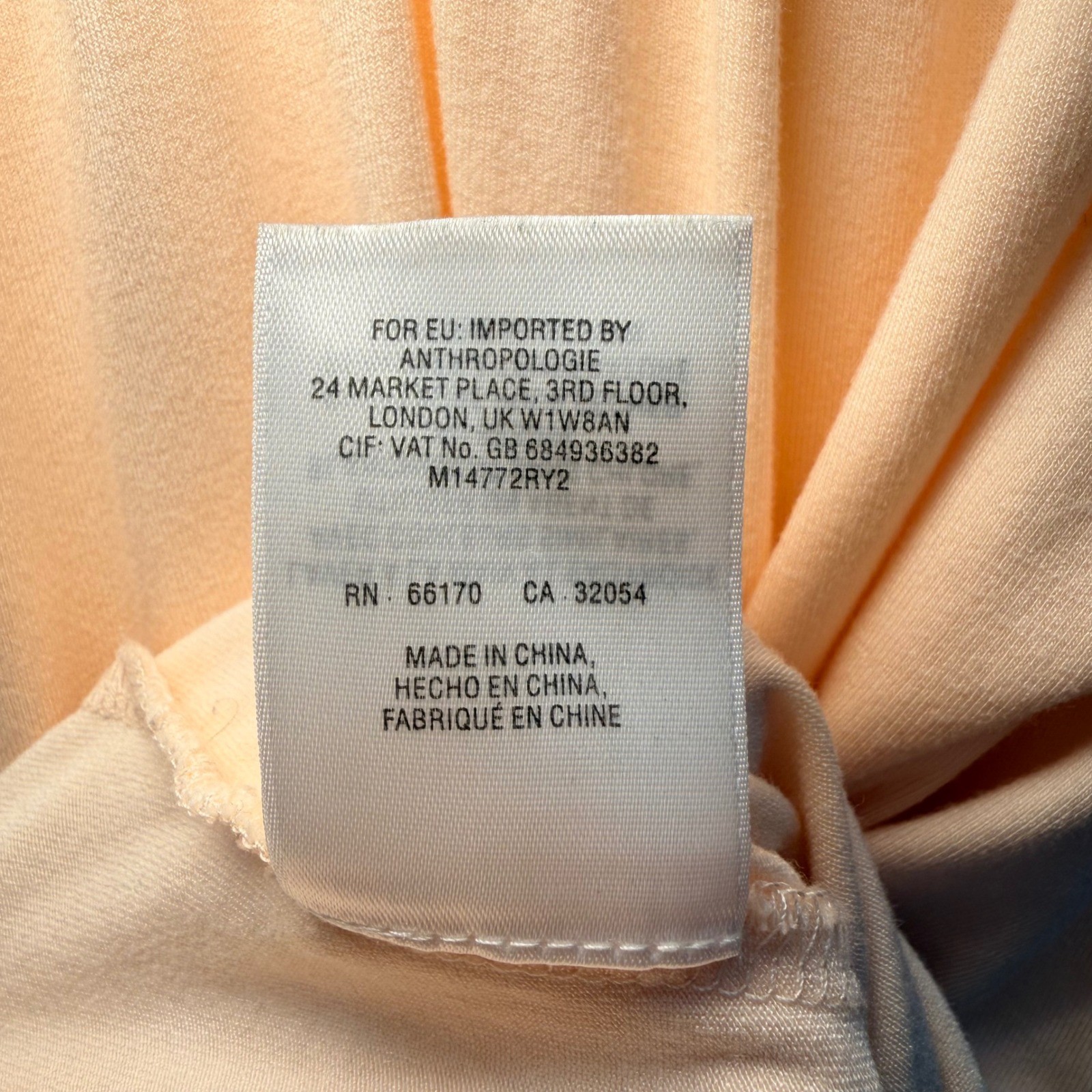 Anthropologie Meadow Rue Peach Swiss Dot V-Back Top Romantic Boho Feminine Sz XL