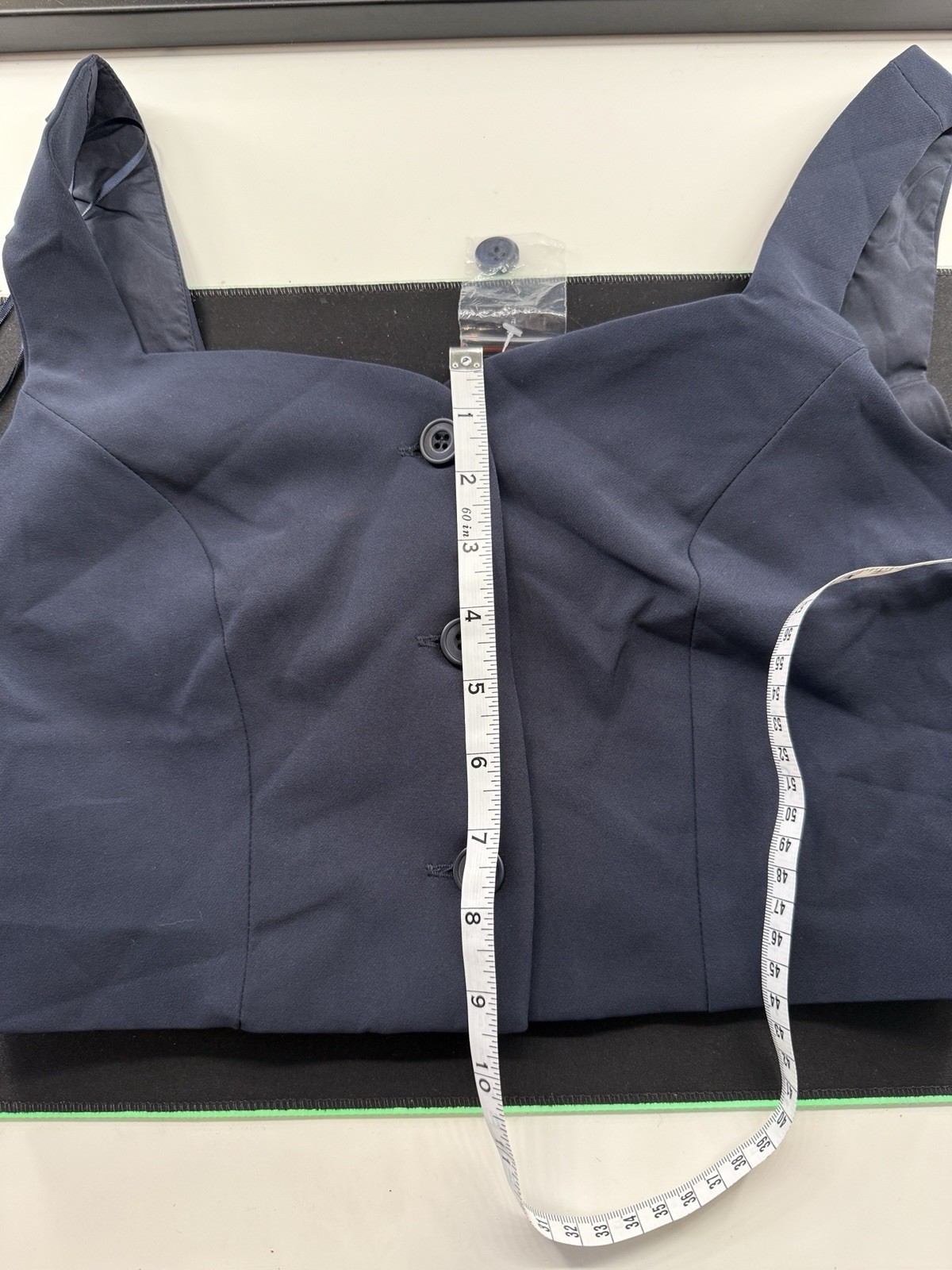 Navy Blue Crop Top Vest Women’s Size Small Sincerely Jules Button Front