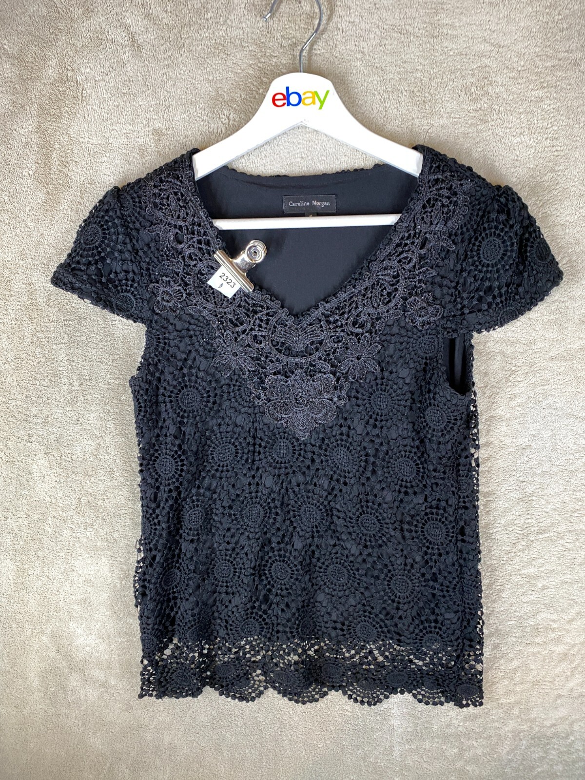 Caroline Morgan Casual Blouse Top Size 10 Womens Black Sleeveless