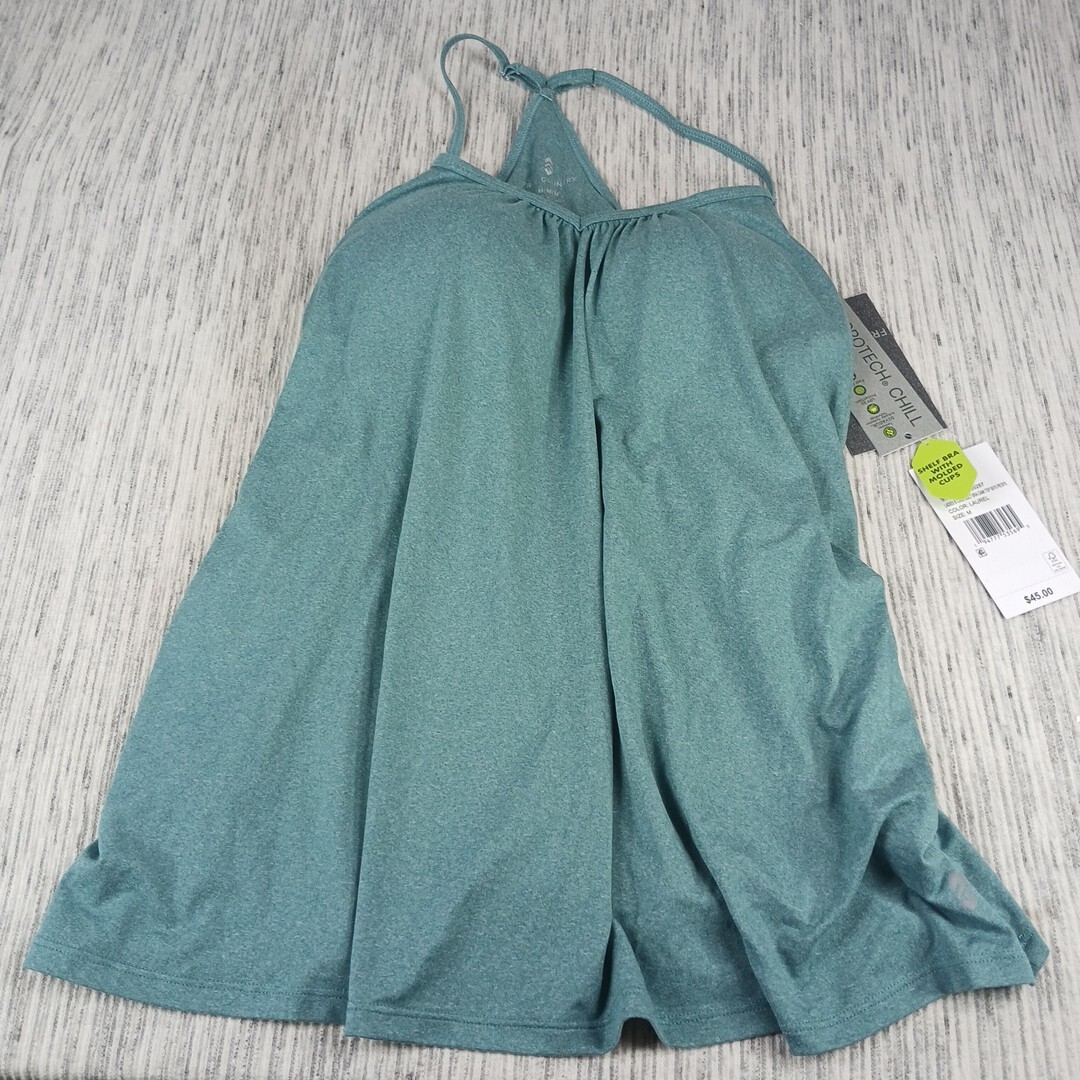 Free Country Tank Top Women Medium Green Sleeveless Blouse Athletic Gym Training