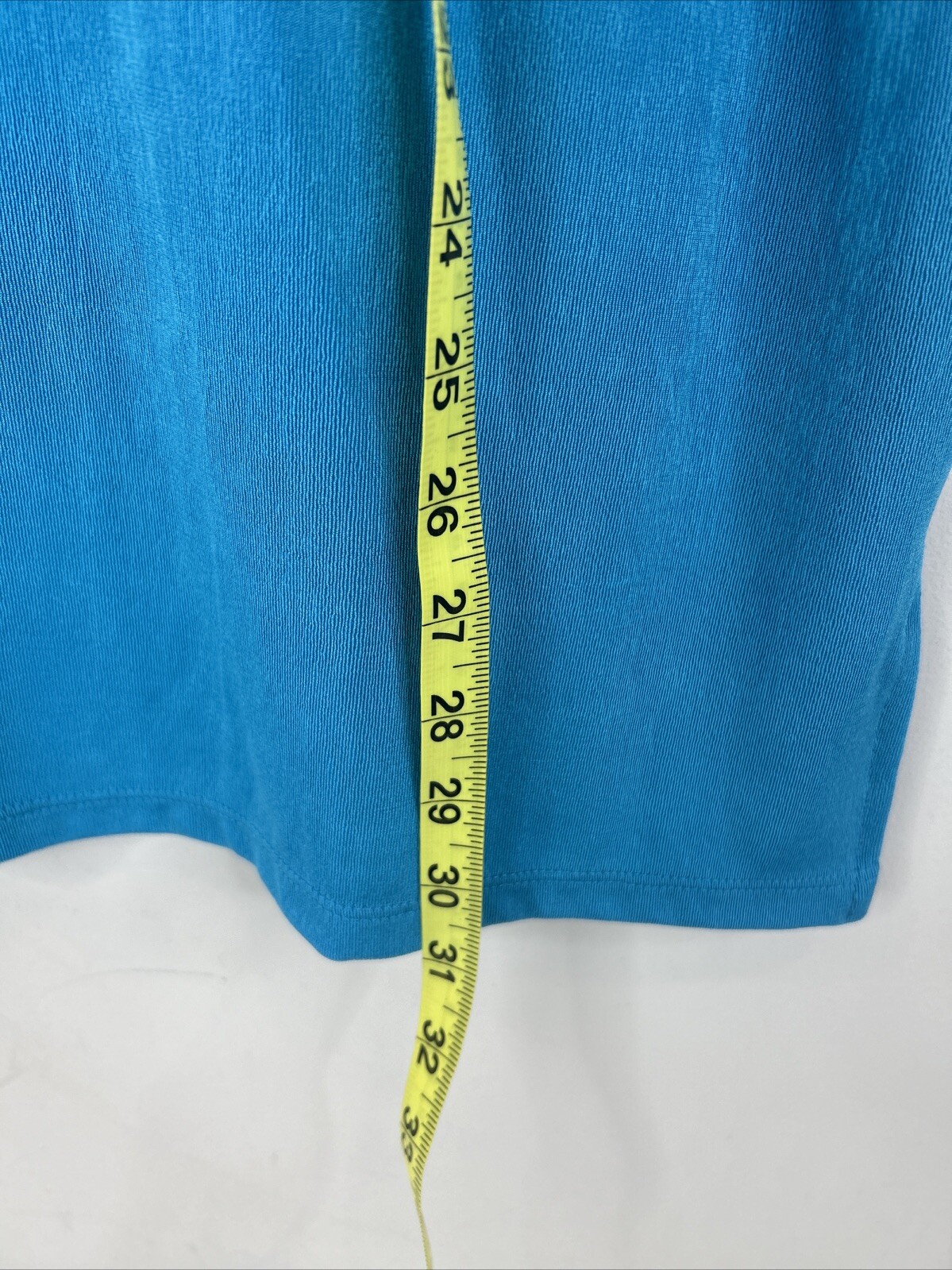 Chico’s Travelers Women’s 3 Aqua Blue V Neck Acetate Short Sleeve Top Blouse