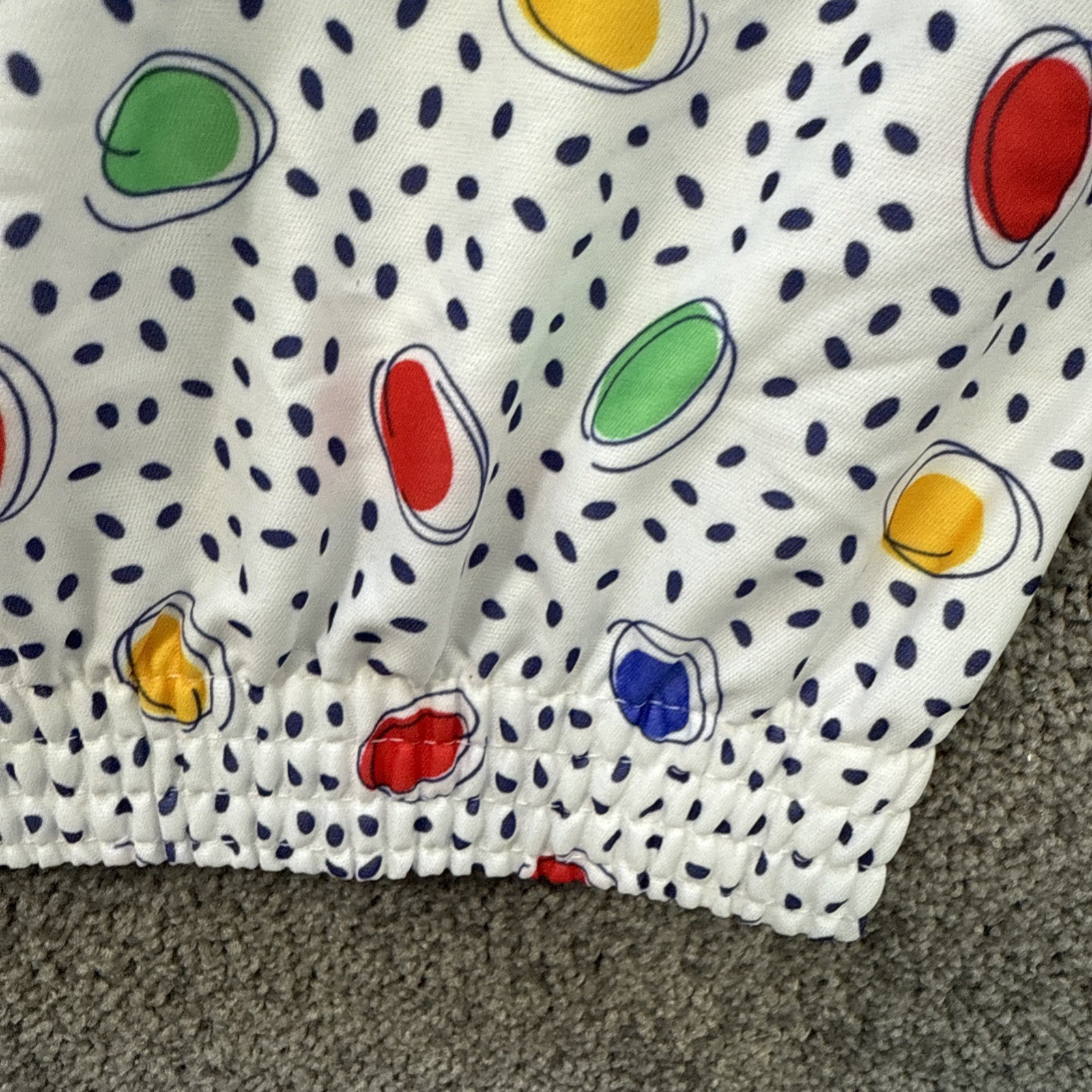 VTG Womens L Haband Shirt AOP Print 80s 90s Polka Dot Colorful Confetti Made USA