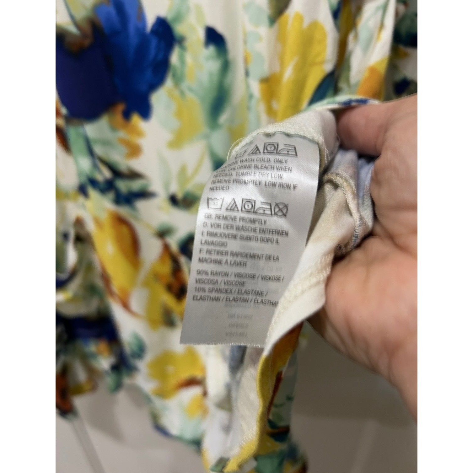 LOGO Lori Goldstein Floral Ruffle Hem Tunic Top 3/4 Sleeve Plus Size 2X Multi