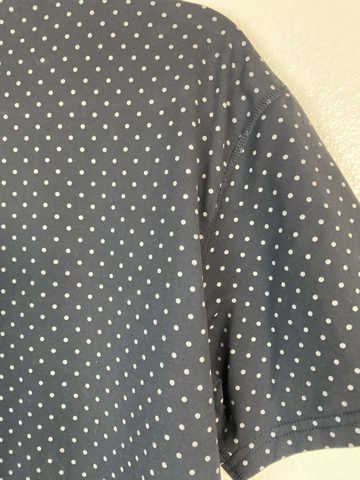 BYLT Polka Dot Short Sleeve T-Shirt Size Medium Black white performance Basic