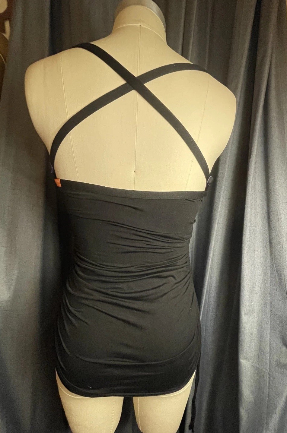 Unique ballet Inspired yoga top with sweetheart neck line and side tie ruching