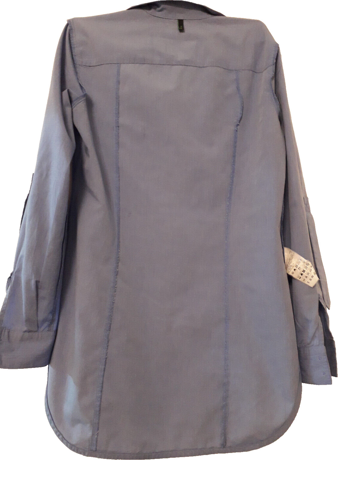 BENETTON XS COTTON THIGH LONG TUNIC /SHIRT/ BLOUSE LONG SLEEVES BLUE