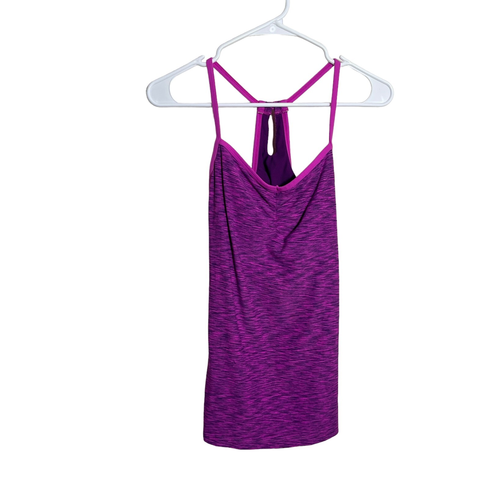 Lucy Tank Top Women’s Medium Purple Heather Sleeveless Bra Strappy Racerback
