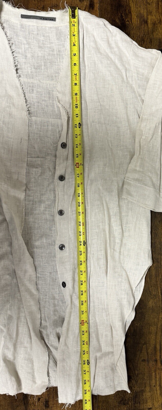 J. BASTING Linen Blend Button Up Shirt Dress Made in Korea Size Small