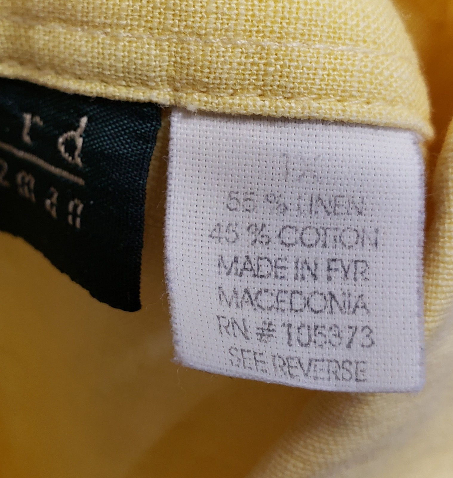 Harve Benard Shirt Womens 1X Linen Blend Button Up Sunshine Yellow Long Sleeve
