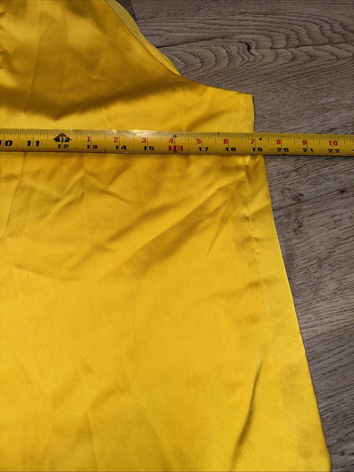 White House Black Market Sleeveless Canary Yellow Ruffle Satin Blouse Mock Neck