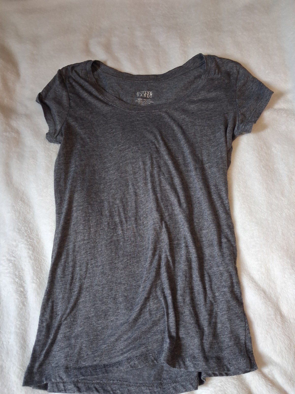 Active Basic Womens Thin Relaxed Fit Gray Tshirt Size Large *fits Like A Medium