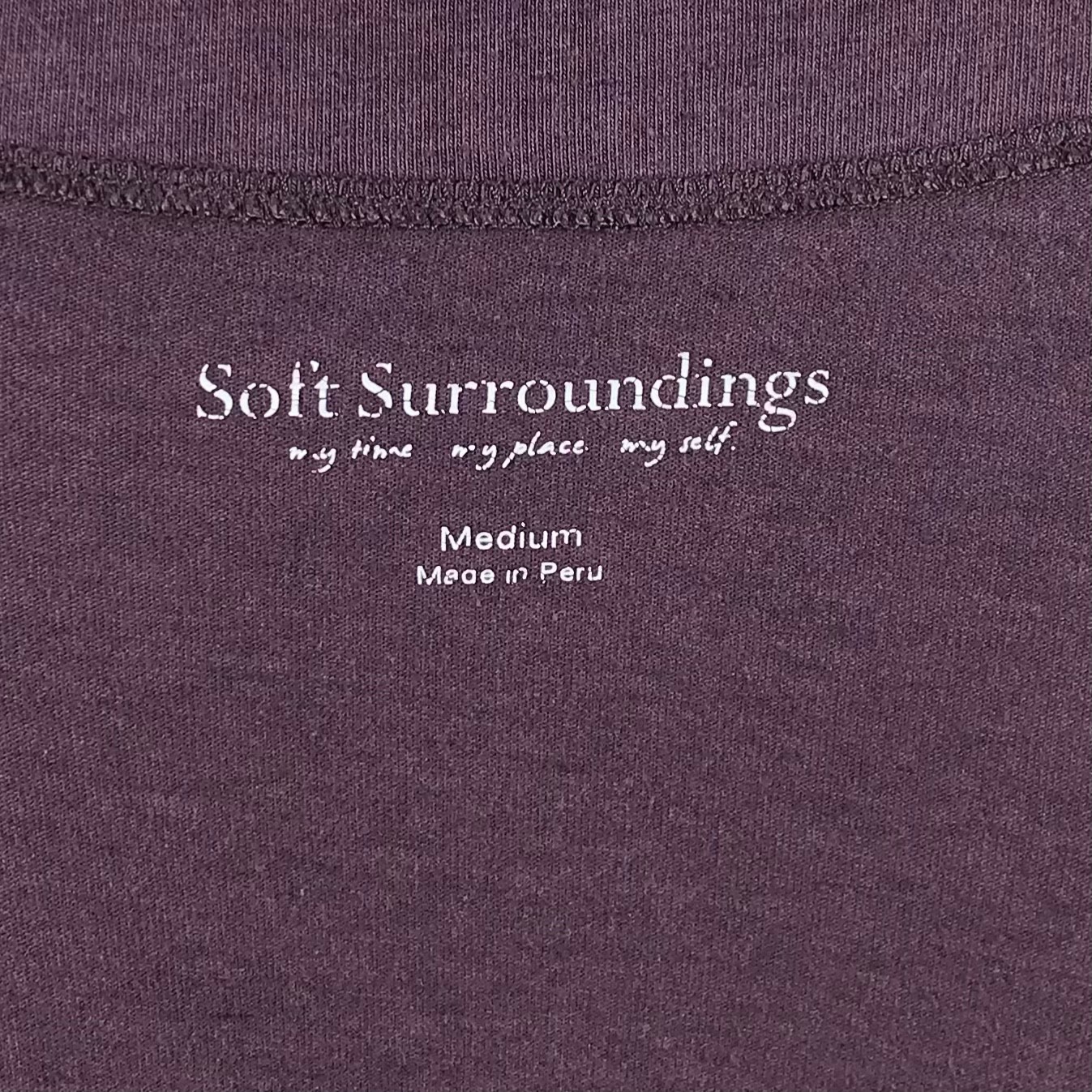 Soft Surroundings Pima Cotton Modal Faux Wrap Ruched Top Purple Size M
